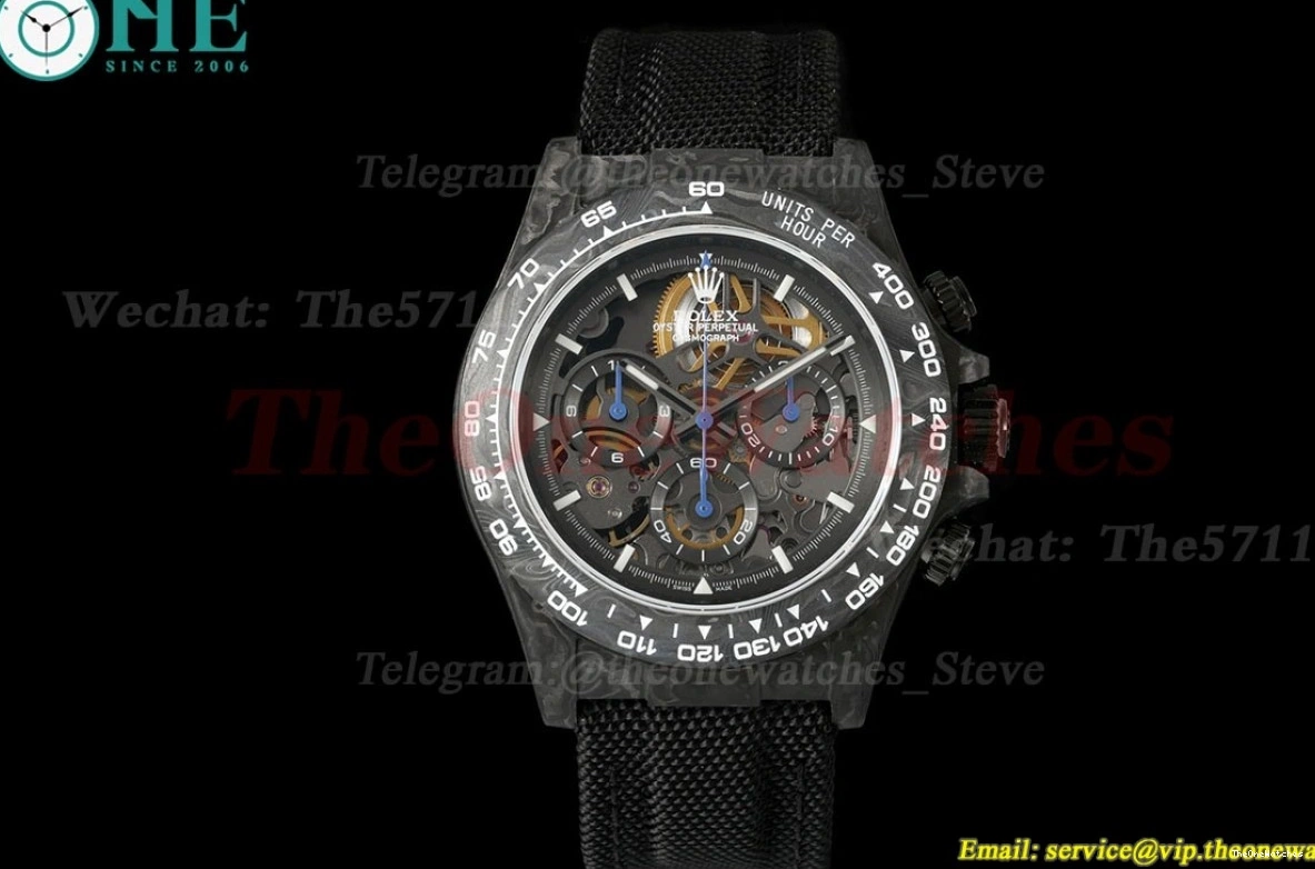 40mm Carbon Diw Dial Daytona N6F Black Skeleton NY DD4801 0127